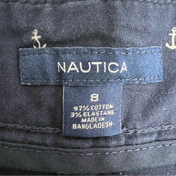Nautica Navy Blue Anchor Print Cotton blend Shorts size 8 nautical - Picture 7 of 10